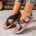 thumbnail image 6 of HOWPAY Womens Sandals Non- Open Toe Casual Flat Sandals on Lightweight Summer Outdoor Beach Adjustable Strap Slingback Shoes Black 36, 6 of 9