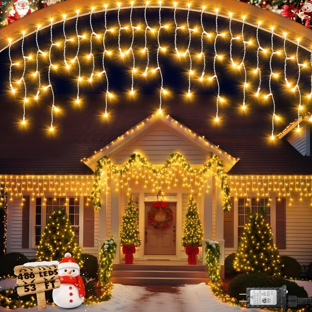 Cadena de luces navideñas JIXXULVU, 16 m, 486 LED, color blanco cálido