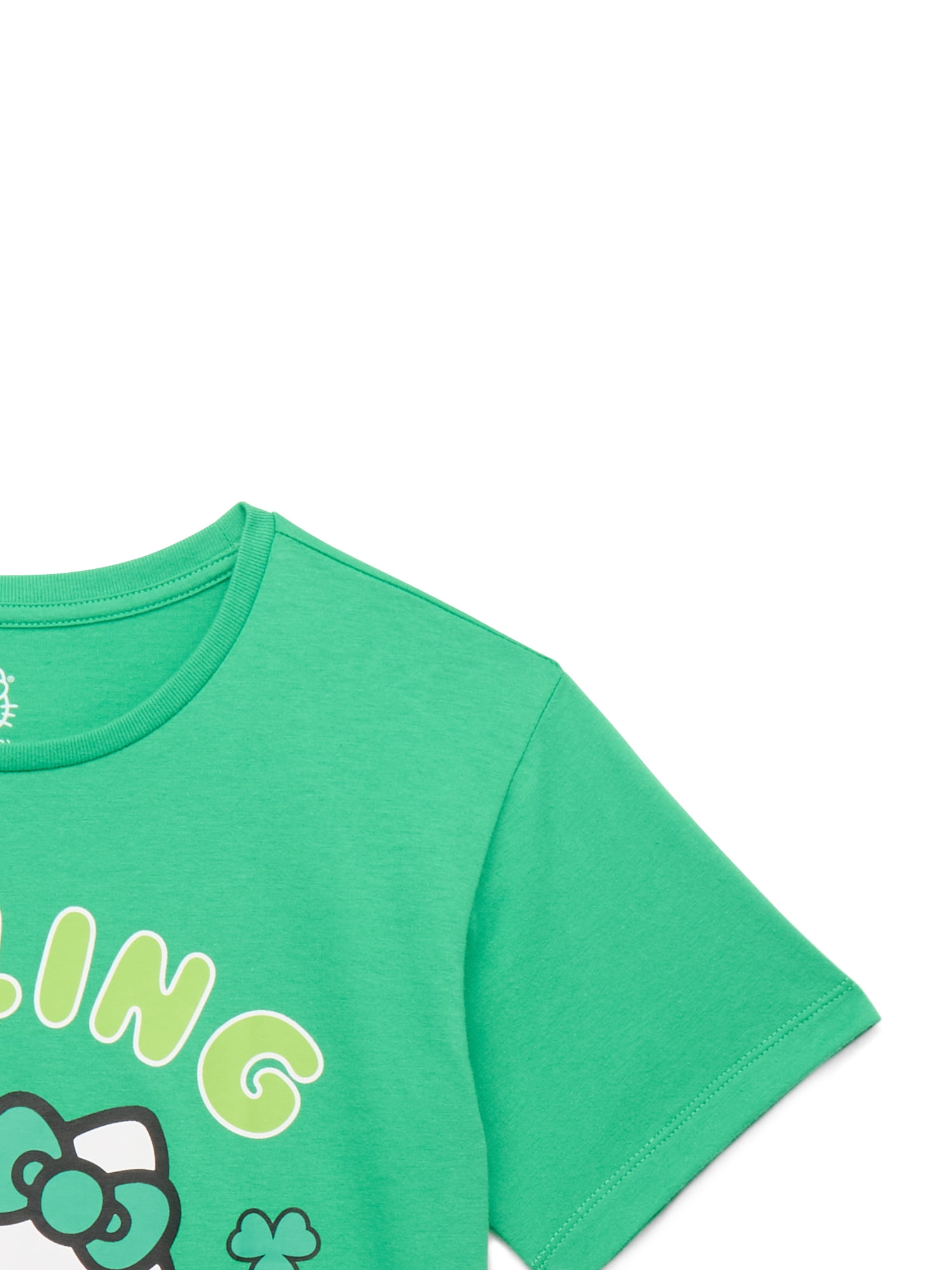 St. Patrick's Day Hello Kitty Feeling Lucky Graphic Tee for Girls, Sizes 4-16