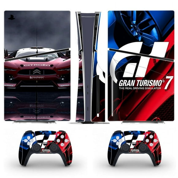 Playstation 5 Slim Ps5 Slim GT Gran Turismo 7 Skin Decal And Controller Stickers Set, Scratch-resistant (Disk)