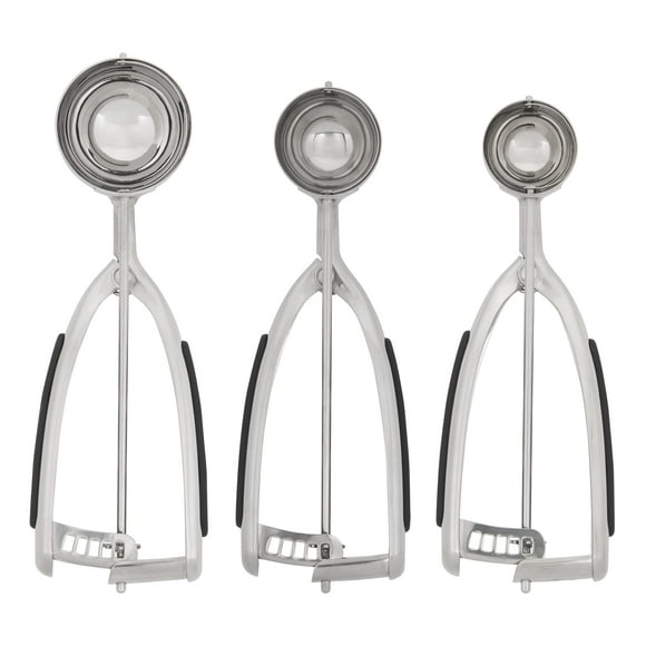 Juego de cucharas para masa de galletas KitchenAid de acero inoxidable negro