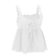 thumbnail image 4 of Huowey Women's Lace Trim Tank Top Sleeveless Scoop Neck Lace Trim Solid Color Cotton Linen Shirts Embroidery Camisole Loose Fit Summer Cozy Dailywear Vacation Tshirts Clothes,White,L, 4 of 9