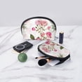 thumbnail image 5 of YFYANG 2 Piece Women's Portable Makeup Bags, Vintage Pink Flowers Clutch Travel Toilet Bags Cosmetic Organizer, 5 of 7