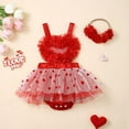 thumbnail image 2 of Toddler Valentines Day Outfit Girl Love Print Long Sleeve Romper Top Skirt 2pc Set Baby Girl Clothes for Baby 0-3 Months, 2 of 5