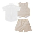 thumbnail image 2 of TTAO Baby Toddler Boys Shorts Clothes Gentleman Suit Bow Tie Shirt Vest Outfit for Wedding Birthday Beige 100, 2 of 6