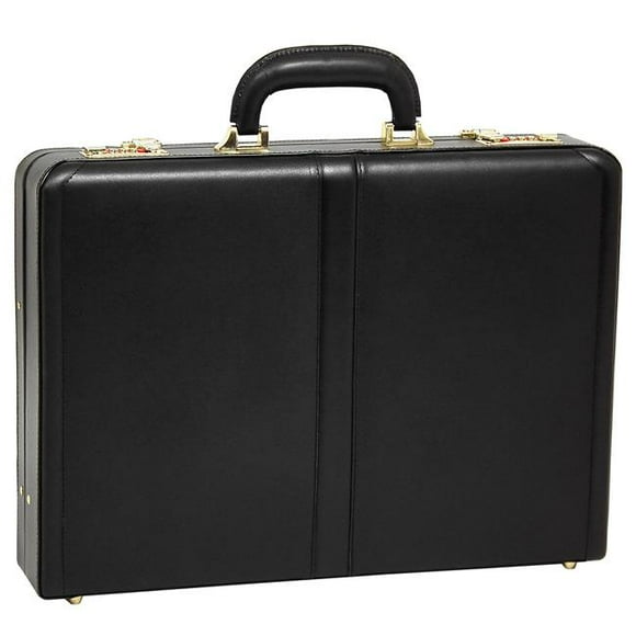 Reagan - Black Leather Attache Case