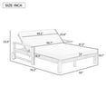 thumbnail image 2 of Harper & Bright Designs Wooden Outdoor Double Lounge Chair with Adjustable Height, Sunbed Outdoor Daybed Seating 2 People for Poolside Garden and Backyard, Beige, 2 of 16