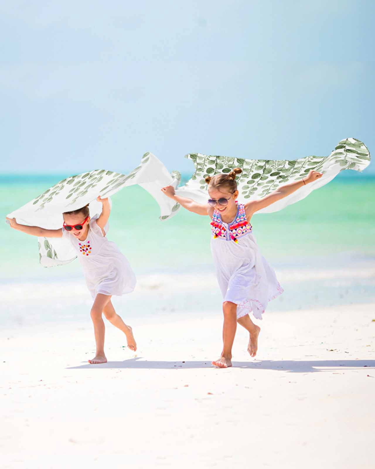 Sage Green Eucalyptus Leaves Beach Towels Oversized Super Absorbent, Spring Country Botanical Lightweight Bath Towel Quick Dry Sets For Bathroom/Pool/Rv Camping/Beach Play/Gym Room/Picnic 30"x60"