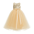 thumbnail image 2 of Ekidsbridal Heart Cutout Sequin Flower Girl Dress for Toddlers Junior Pageant Father Daughter Dance Recital Gowns 172seq 10, 2 of 3
