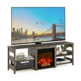 thumbnail image 6 of Furinno Montale 70 Inch TV Stand with Fireplace, Rustic Oak, 6 of 9