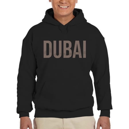 Dubai Bronze Lettering Banner Hoodie Men -Image by Shutterstock Male 3X-Large