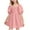 Pink, variant on Luxalzxs Babydoll Mini Dress for Girl Summer Square Neck Puff Sleeve High Waist A-Line Smocked Dresses Toddler Baby Girl Solid Color Casual Boho Party Dress 3-14 Years