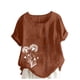 thumbnail image 1 of Vestidos Casuales Para Mujer, Blusas De Mujer De Moda Blusa informal de lino con botones y manga corta estampada para mujer, 1 of 4