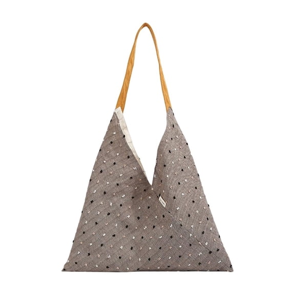 Women Trendy Polka Dot Single-Shoulder Bag, Large Capacity Speckle Print Fabric Tote with Inner Zipper Pouch, Daily Commute Storage Bag for Students and Travel, 15.74x9.44x0.39 Inches