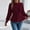 Red, variant on EchfiProm Womens Pink Tops Fall Loose Pullover Crew Neck Long Sleeve Solid Sweater for Ladies Dress Hem