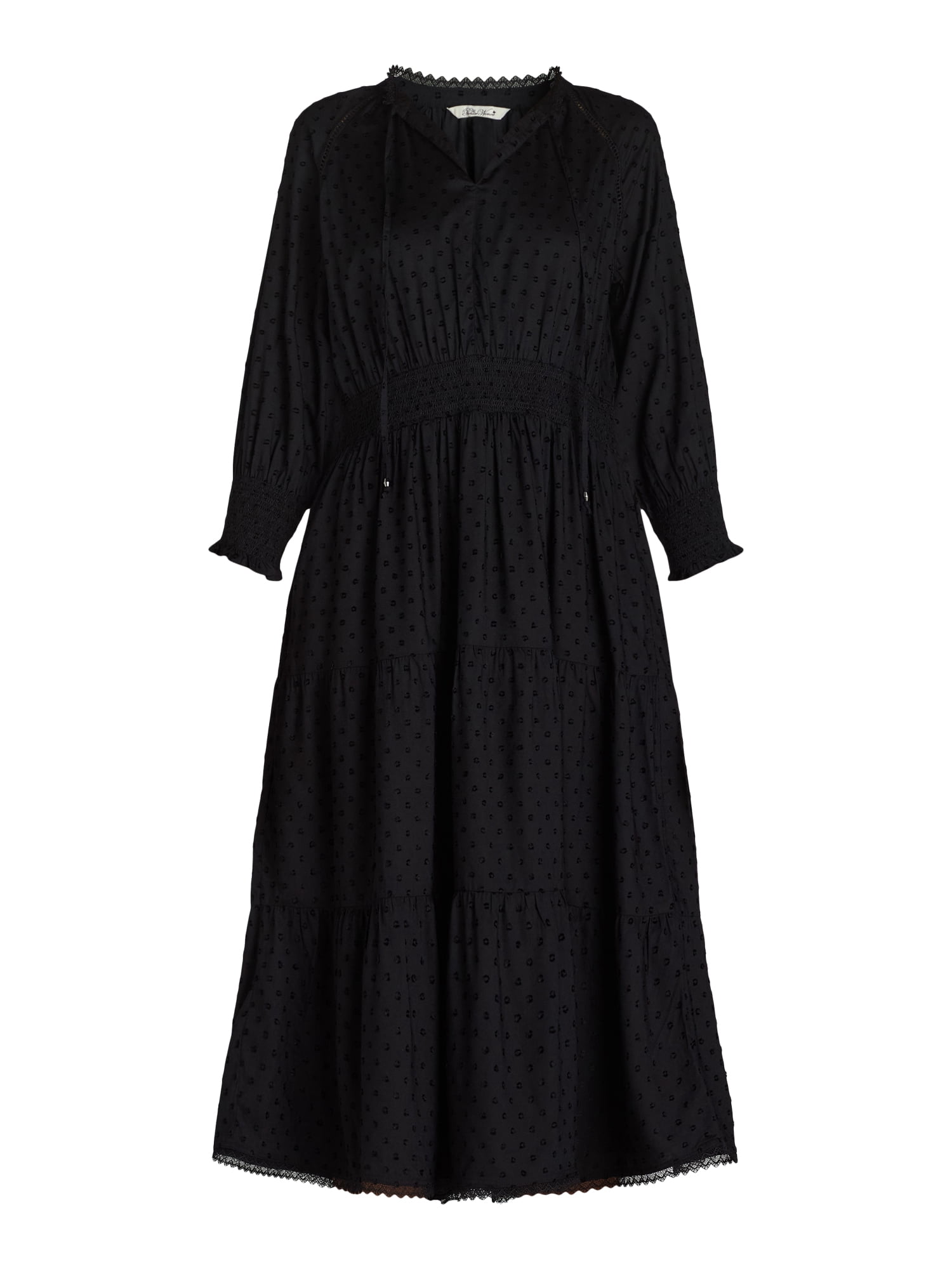 The Pioneer Woman Smocked Waist Maxi Dress, Women’s and Women’s Plus, Sizes XS-3X