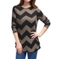 thumbnail image 2 of Mujer Zig-Zag Diseño Holgado Punto Túnica - Negro y Marrón/S (US 6), S (EU 36), 2 of 6