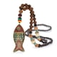 thumbnail image 3 of Collar para mujer, joyería para mujer, joyería para mujer, collar con colgante de cuentas de Mala budista nepalí, collar étnico de aleación con cuerno de pez y joyería larga., 3 of 5