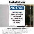 thumbnail image 3 of Enter Pond Area At Your Own Risk OSHA Notice Vinyl Decal Label 14 Inch x 10 Inch - 10 Pack, 3 of 6