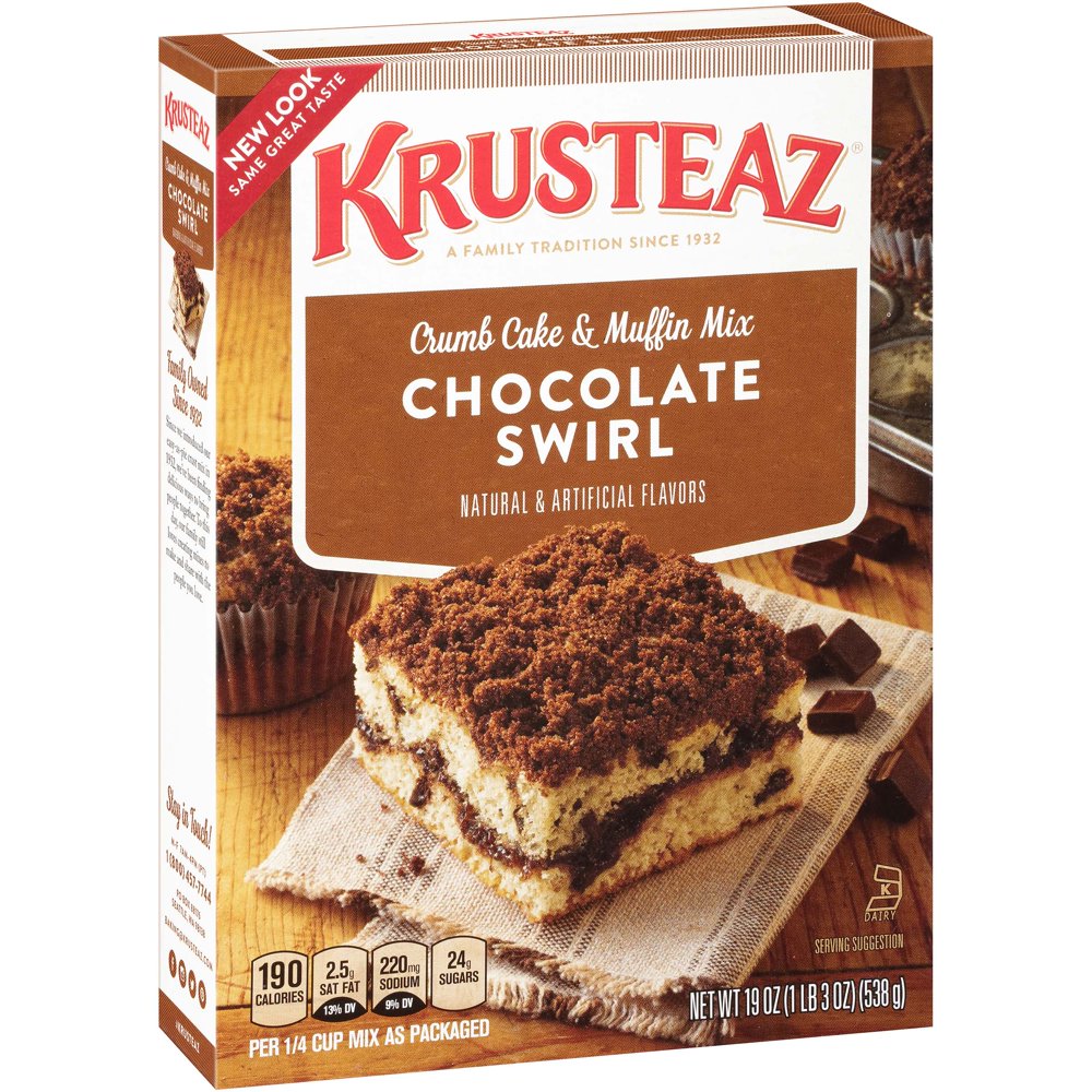 KrusteazÂ® Chocolate Swirl Crumb Cake & Muffin Mix 19 oz. Box Walmart
