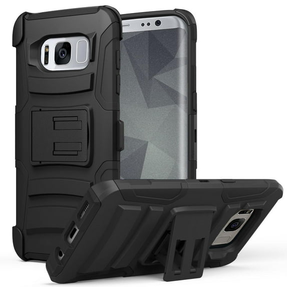 Samsung Galaxy S8 / S8+ Case, ZV Heavy Duty Armor - Kickstand and Holster
