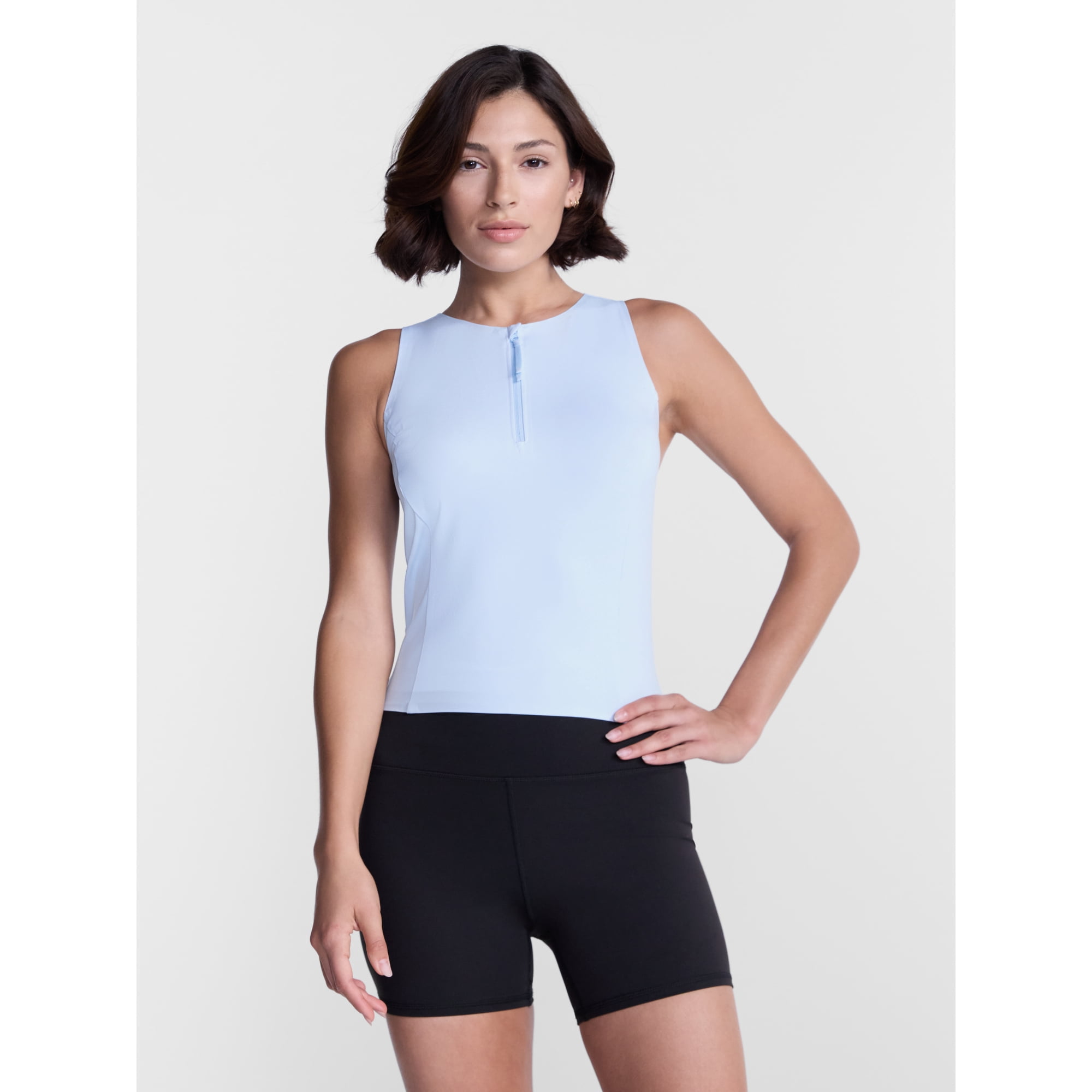 Avia Women's Quarter Zip Hybrid Tank Top, Sizes XS-XXXL