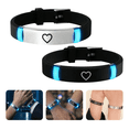 thumbnail image 1 of 2pzs Pulsera De Parejas Brilla ajustable Regalo Para Mujeres Hombres.corazón.regalo de aniversario Xtellar multicolor, 1 of 3