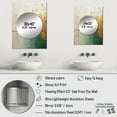 thumbnail image 4 of Designart "The Minimalistic Horizon in Gold and Teal II" Abstract Painting Mirror Wall Decor - Modern Beige Abstract Living Room Wall Mirror Art - 32" x 24" Inch, 4 of 5