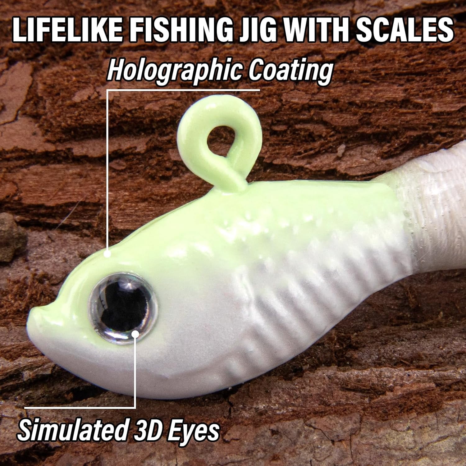 5-Pack Bucktail Jigs Hair Jigs Saltwater Freshwater Fishing Bucktail Lures Surf Fishing Jig Heads White Luminous Chartreuse Swimbait Jig for Bass Flounder Striper Bluefish Halibut Redfish