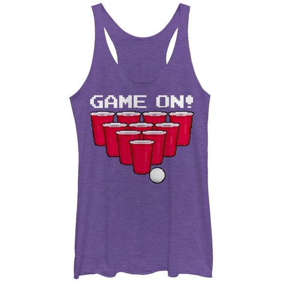 Women's Lost Gods Game on Pong Racerback Tank Top Purple Heather Large