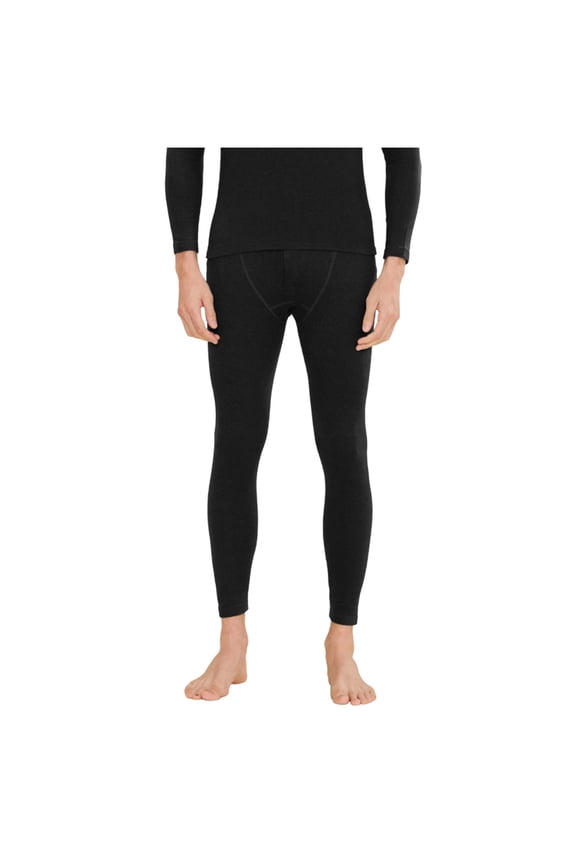 Merino Wool Base Layer Mens Bottom Pants 100% Merino Wool Heavyweight thermal Underwear Long Johns Black
