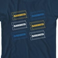 thumbnail image 2 of Blockbuster Six Logos Junior's Navy Blue Short Sleeve Tee Shirt-XL, 2 of 7
