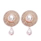 thumbnail image 2 of HomeKingdee Diamond Inlaid Pearl Heart Earrings - Simple Elegant French Style Ear Studs for Women and Girls Daily Wear Party Occasion, 2 of 7