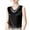 Black, variant on hotojiny Womens Silk Satin Tank Tops Mesh V Neck Casual Sleeveless Camisole Blouses Summer Basic Embroidery Shirt
