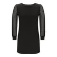 thumbnail image 5 of Antinious Women Long Sleeve Solid Crew Neck Frock Dress Mesh Sheer Polka Paneled Mid Calf Evening Dress,Birthday Dresses for Women,Women Party Dress,Black,L, 5 of 5
