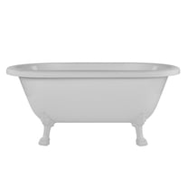 Juniper 66 Inch Acrylic Double Ended Clawfoot Tub - No Faucet Drillings - Lion Paw Feet
