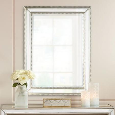 Uttermost Palais Silver 30 X 40 Beaded Wall Mirror Com Uttermost Palais Silver 30 X 40