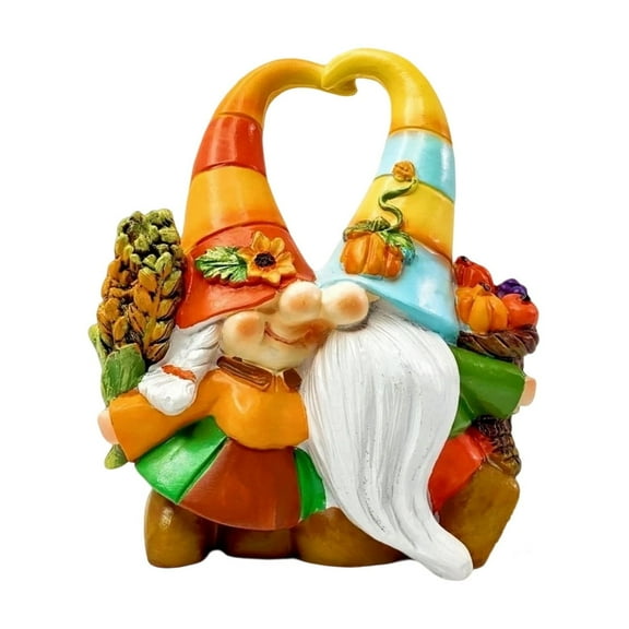 Uutvery Fall Gnome Decorations Thanksgiving Pumpkin Gnome Decorations Gnome Elf for Fall Decor Gift Resin Outdoor Garden Ornament Sweet Valentine Day Gift Outdoor Garden Ornaments