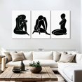 thumbnail image 3 of Elephant Stock Emotional Women Silhouette Wall Art - Horizontal Multi Panel Canvas - Living Room Wall Decor - People Multi Panel - White And Black Decor - 92" x 45", 3 of 8