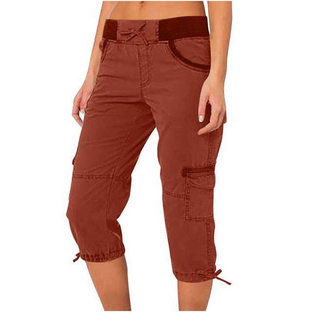 Ichuanyi liquidación de la moda femenina pantalones de carga de cintura alta en línea A-línea de bolsillo de pierna ancha suelta pantalones de secado rápido ICHUANYI WER2023082207555