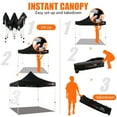 thumbnail image 5 of Outdoor Pop up Canopy Tent 10x10, Waterproof Canopy Tent with 4 Removable Sidewalls and Roller Bag, Heavy Duty Tent for Commercial, Black, 5 of 7