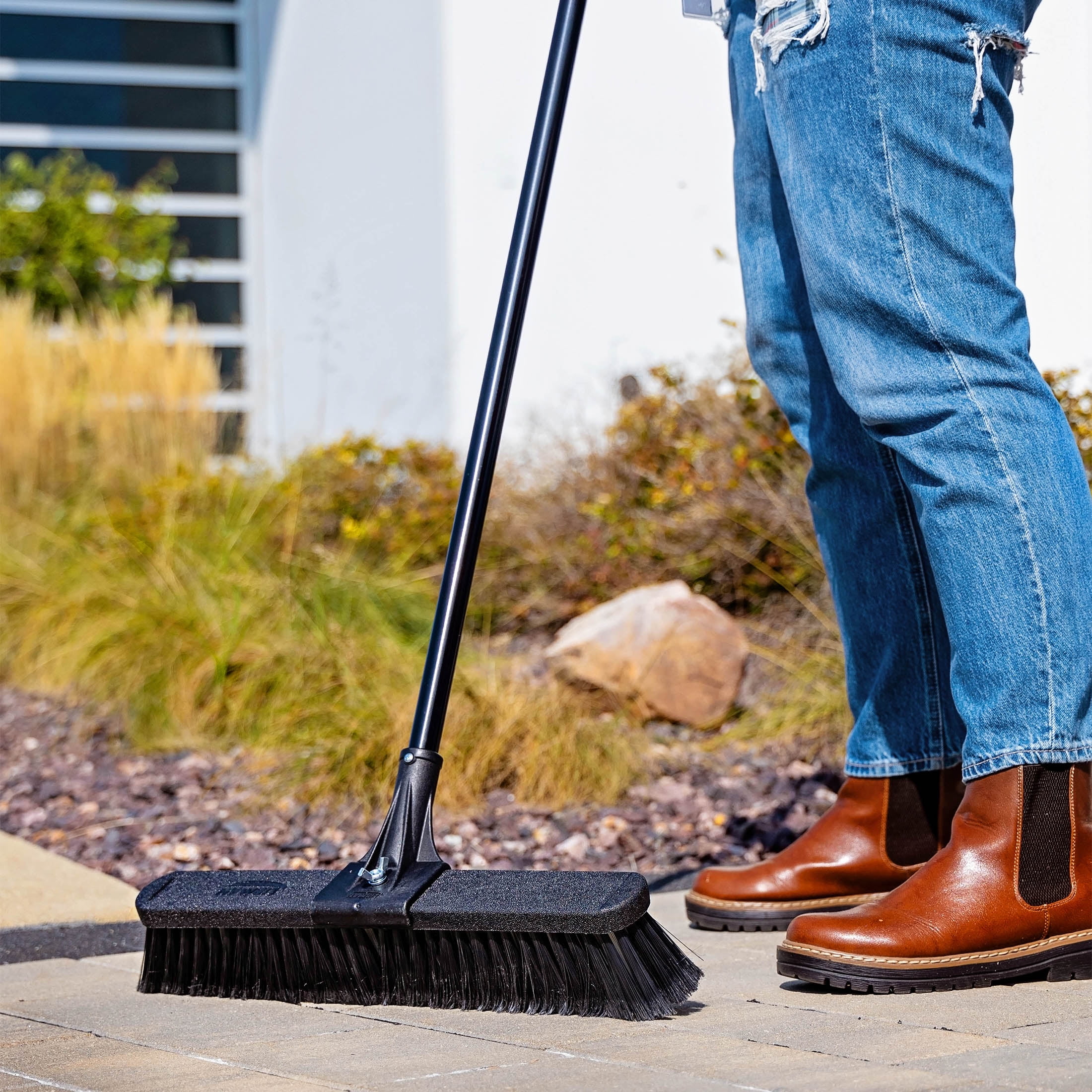 Libman 18" High Power Push Broom Multi-Surface Steel Handle