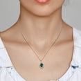 thumbnail image 5 of Everly Women's Created Emerald White Topaz and Diamond Accent Vintage Pendant with Chain, 5 of 9