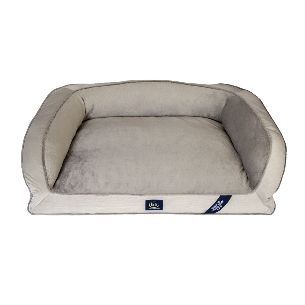 SertaPedic Memory Foam Couch Extra Large Pet Bed, Grey, 44"L