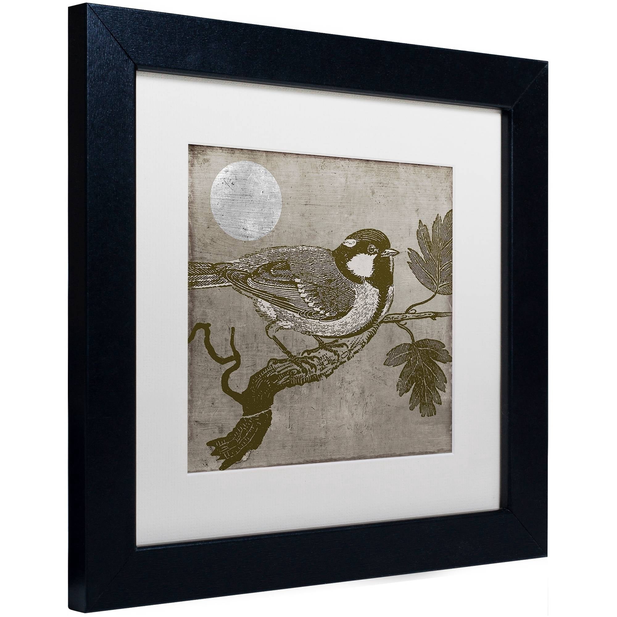 Trademark Fine Art "Moon Bird" Canvas Art by Color Bakery White Matte, Black Frame