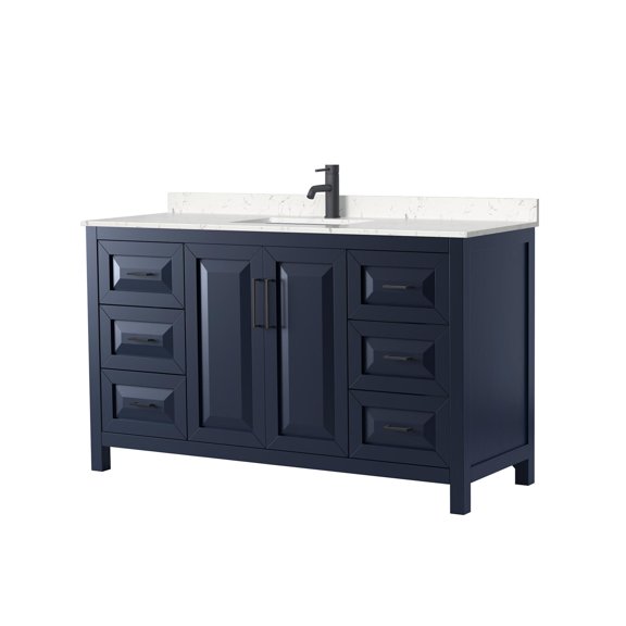 Wyndham Collection WCV252560SBBC2UNSMXX Daria 60" Free Standing Single Basin Vanity Set -