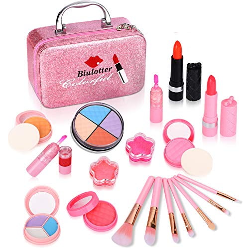 Biulotter 21pcs Kids Kit for Girls Real Kids Cosmetics Make Up Set with Cute Bag, Eyeshadow/Lip Gloss/Blush, Play Makeup for Little Girls Xmas Birthday - Walmart.com