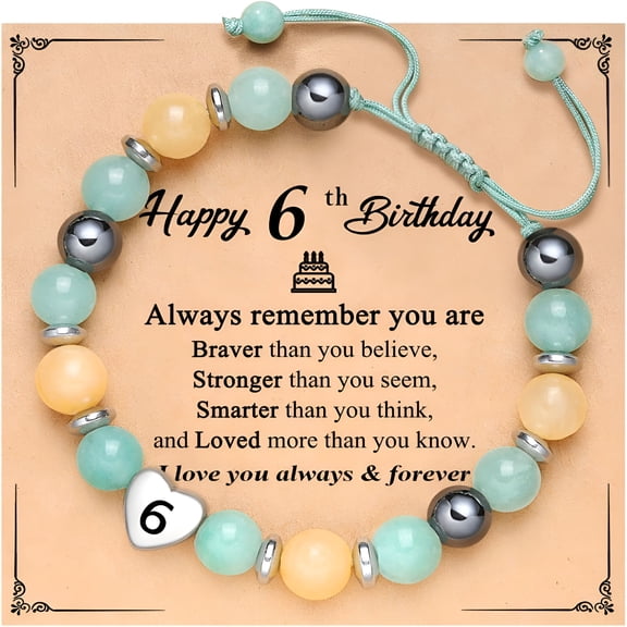 DESIGNICE 6-18 Year Old Girl Birthday Sweet Number Heart Bracelet Gifts for Daughter/Granddaughter/Niece/Friends