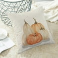 thumbnail image 5 of Fall Pillow Covers 18x18 Set of 2, Watercolor Pumpkin Fall Decor Outdoor Throw Pillow Covers Linen Farmhouse Autumn Decorations Thanksgiving Cushion Case for Couch Sofa Home, 5 of 6