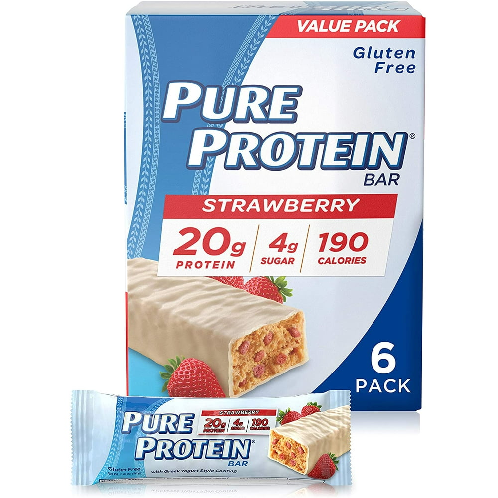 Pure Protein Bars, Strawberry Greek Yogurt, 20g Protein, 1.76 Oz., 6 Ct